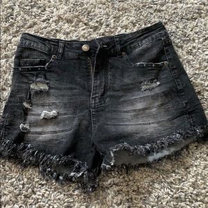Black Jean Shorts